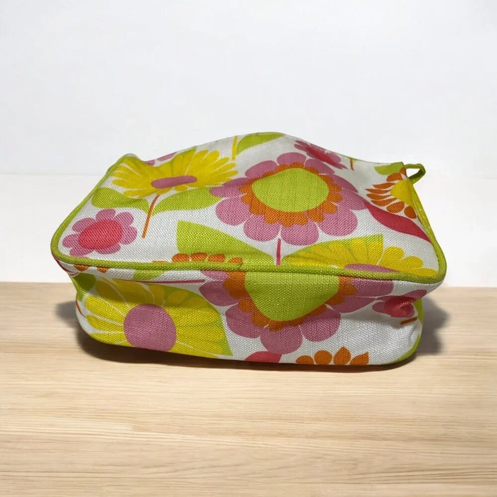 Clinique Floral Cosmetic Bag Makeup Holder Zipper Pouch Carrier Multicolored - Picture 6 of 10